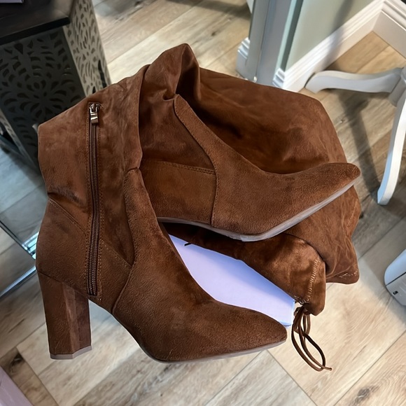 Suede boots, over the knee, caramel brown 🔥 - Picture 12 of 12